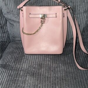 Michael Kors Light Pink Shoulder Bag with Gold Chain